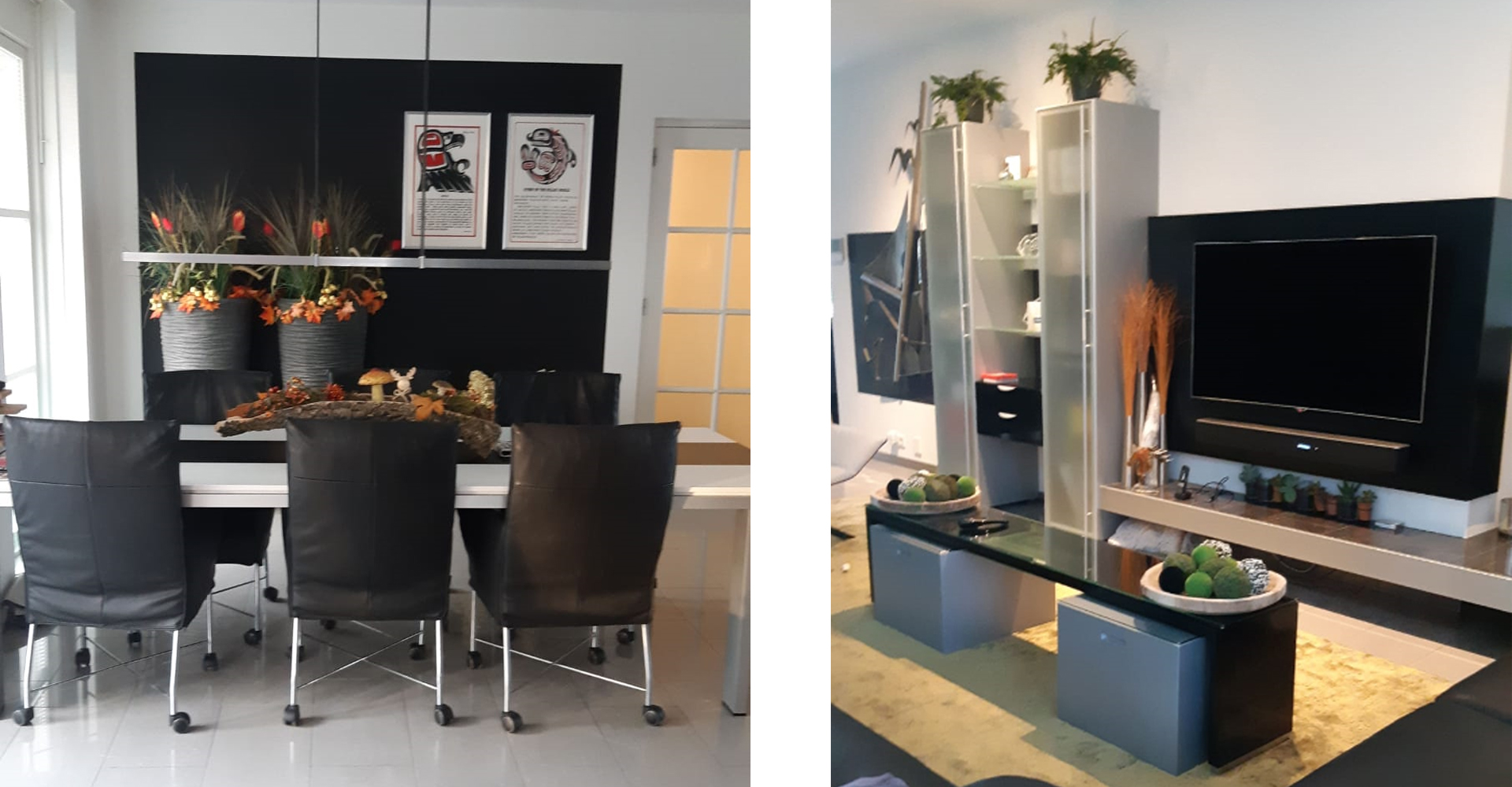 Zwart vlak op de muur verven